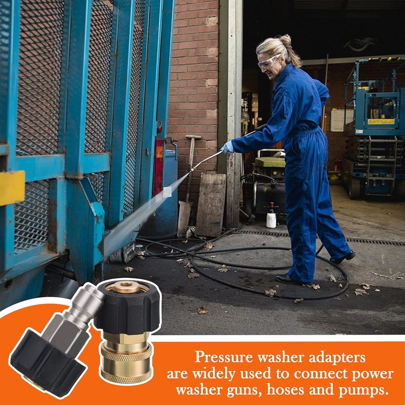 JOEJET Pressure Washer Couplers, M22 14mm to 3/8" Quick Connect for Pressure Washer Hose - Image 4